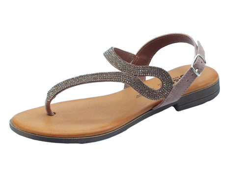 Igi&Co Igi&Co 3683633 Scamosciato Soft Cipria Infradito Donna in nabuk rosa e brillantini tacco basso Cipria