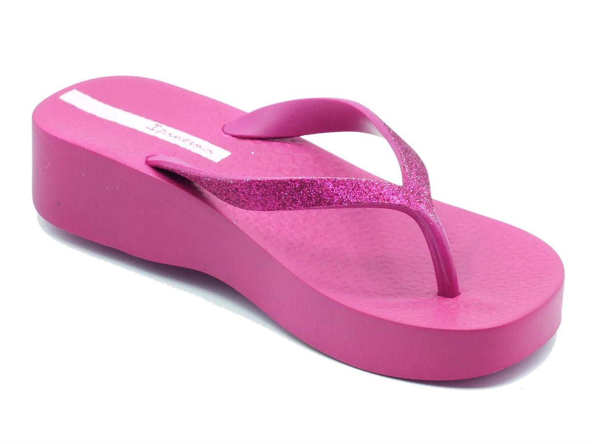 Ipanema Ipanema 83386 Mesh Chic Plat Fem Pink Infradito per Donna in gomma con glitter e zeppa bassa Pink