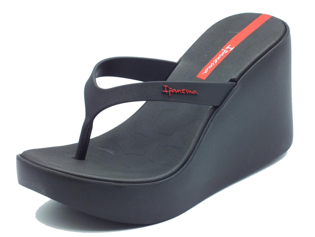 Ipanema Ipanema 83444 Aloha Fem Black Infradito per Donna in gomma con zeppa alta Black