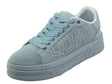 LIU JO LIUJO BA3005 Cleo Street Sneakers Sportive per Donna in nabuk celeste zeppa media Street