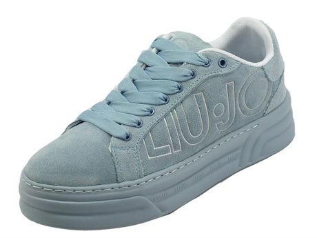 LIU JO LIUJO BA3005 Cleo Street Sneakers Sportive per Donna in nabuk celeste zeppa media Street