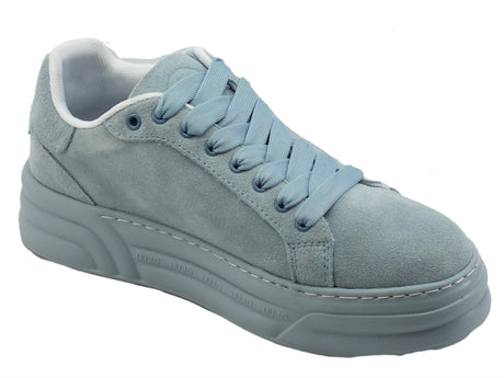 LIU JO LIUJO BA3005 Cleo Street Sneakers Sportive per Donna in nabuk celeste zeppa media Street
