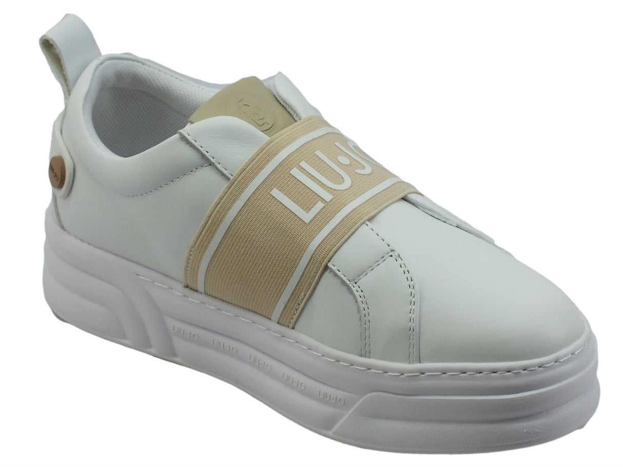LIU JO LIUJO BA3011 Cleo White Sneakers moda per Donna in pelle bianca White