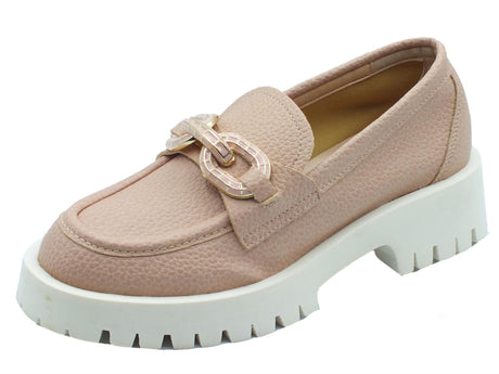 Nacrèe Nacrèe 631046 Vanity Cipria Mocassini per Donna modello classico zeppa alta Cipria