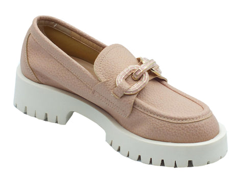 Nacrèe Nacrèe 631046 Vanity Cipria Mocassini per Donna modello classico zeppa alta Cipria