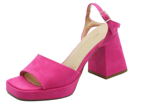 Nacrèe Nacrèe ZOE004 Cam Fuxia Sandali eleganti per Donna in econabuk con tacco alto Fuxia