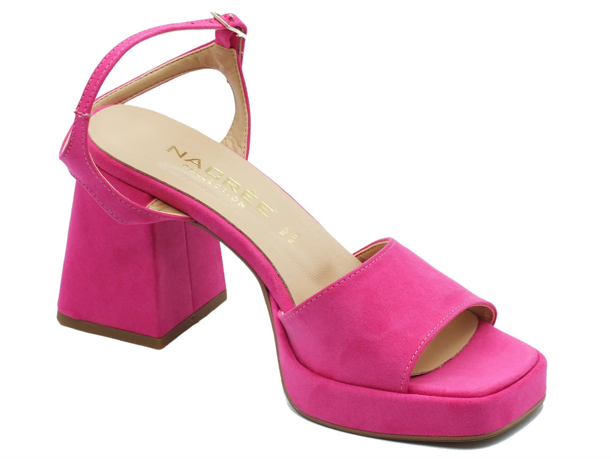Nacrèe Nacrèe ZOE004 Cam Fuxia Sandali eleganti per Donna in econabuk con tacco alto Fuxia