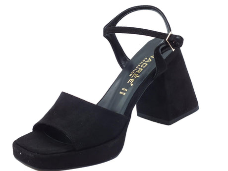 Nacrèe Nacrèe ZOE004 Cam Nero Sandali eleganti per Donna in econabuk con tacco alto Nero