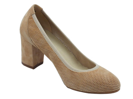 Melluso Melluso D116D Nude Decoltè per Donna in nabuk traforato con tacco alto Nude