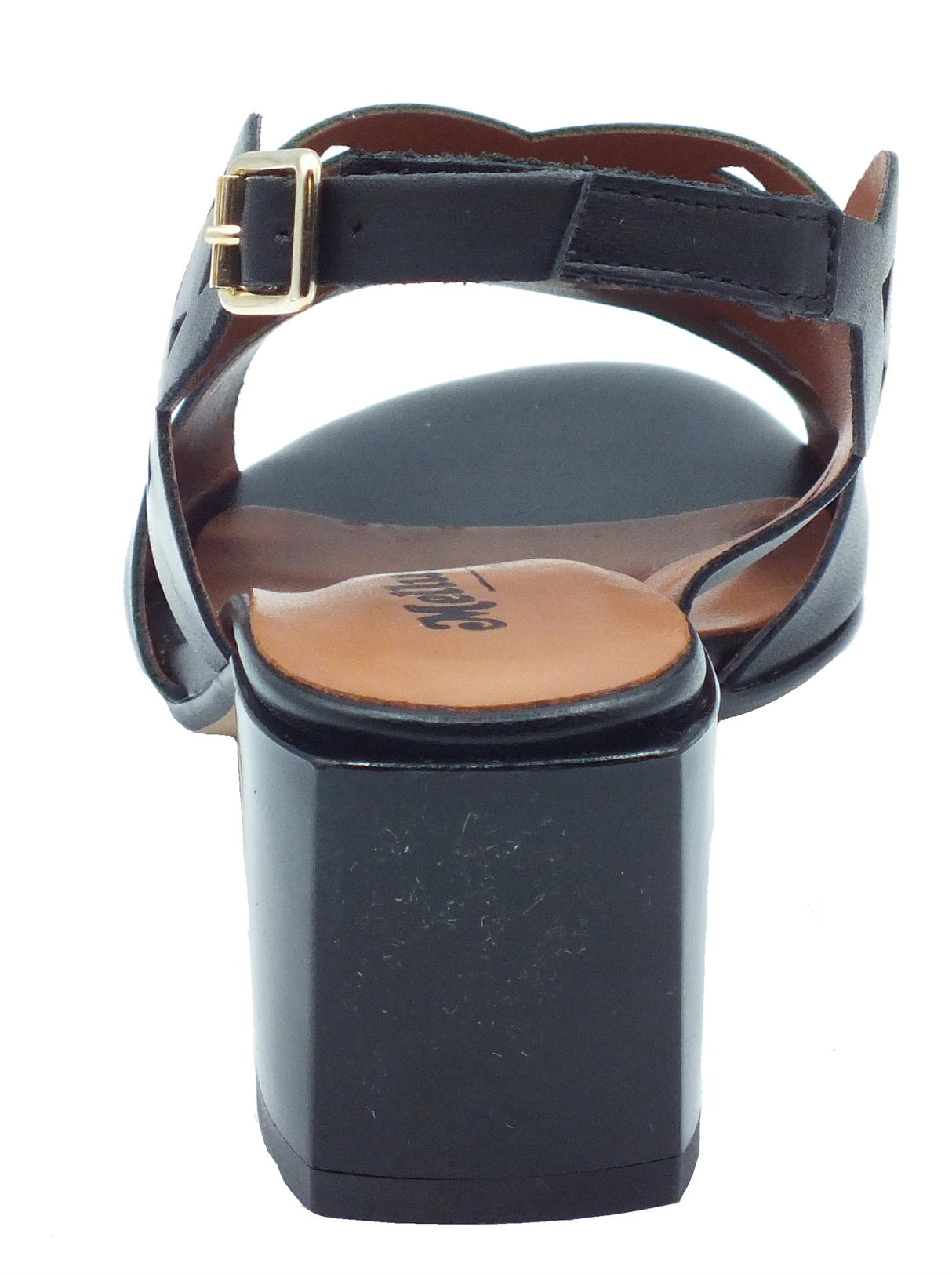 Melluso Melluso K35135D Nero Sandali per Donna in pelle laserata con tacco medio e fibbietta Nero