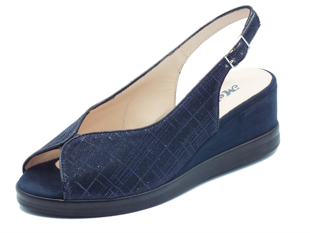 Melluso Melluso R80335 Notte Bianca Sandali per Donna in tessuto brillantinato con zeppa media Notte Bianca