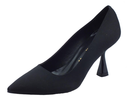 Nacrèe Nacree 2164K001 Raso Nero Decolte a punta per Donna elegante tacco alto Raso Nero