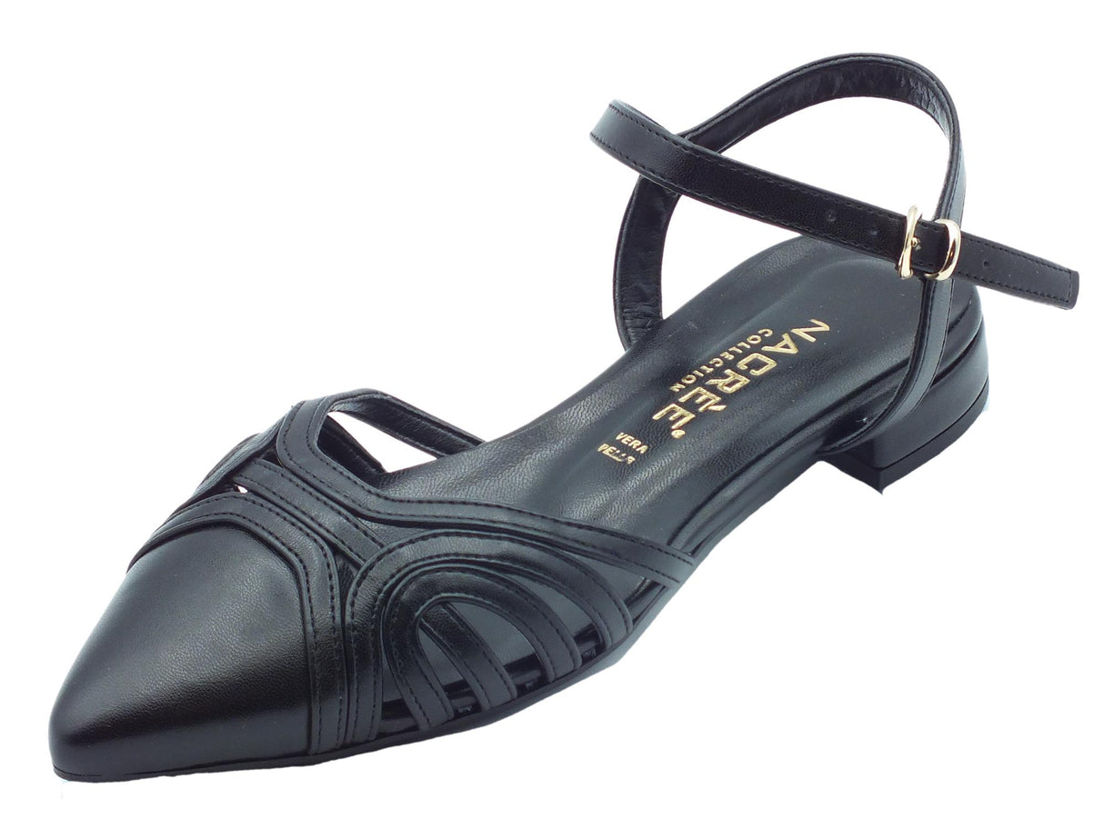 Nacrèe Nacrèe 521T011 Cap nero Sandali ballerine a punta per Donna in ecopelle cap nero