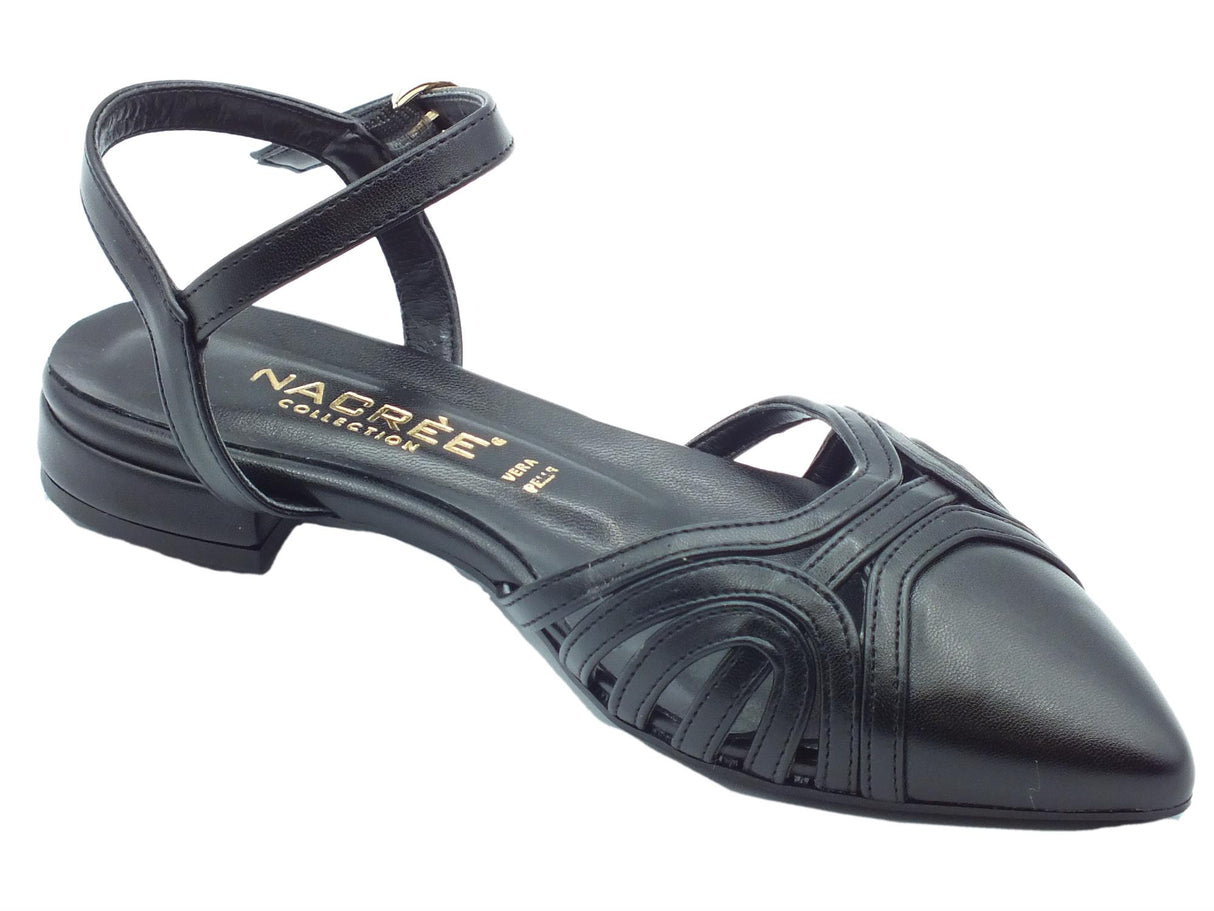 Nacrèe Nacrèe 521T011 Cap nero Sandali ballerine a punta per Donna in ecopelle cap nero