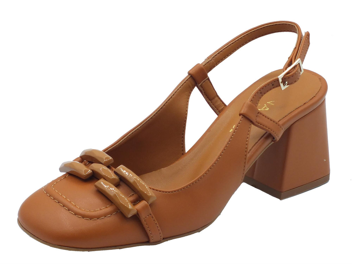 Nacrèe Nacrèe 584018 Nappa Cuoio Sandali per Donna in ecopelle con tacco alto Cuoio