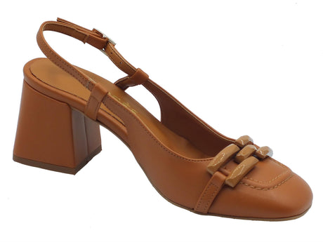 Nacrèe Nacrèe 584018 Nappa Cuoio Sandali per Donna in ecopelle con tacco alto Cuoio