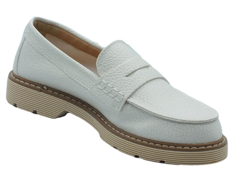 Nacrèe Nacrèe ASTRY020 Vanity Bianco Mocassini per Donna in ecopelle effetto martellata Vanity Bianco