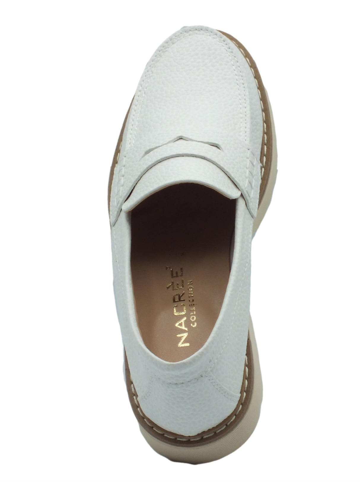 Nacrèe Nacrèe ASTRY020 Vanity Bianco Mocassini per Donna in ecopelle effetto martellata Vanity Bianco