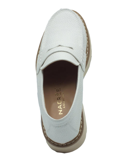 Nacrèe Nacrèe ASTRY020 Vanity Bianco Mocassini per Donna in ecopelle effetto martellata Vanity Bianco