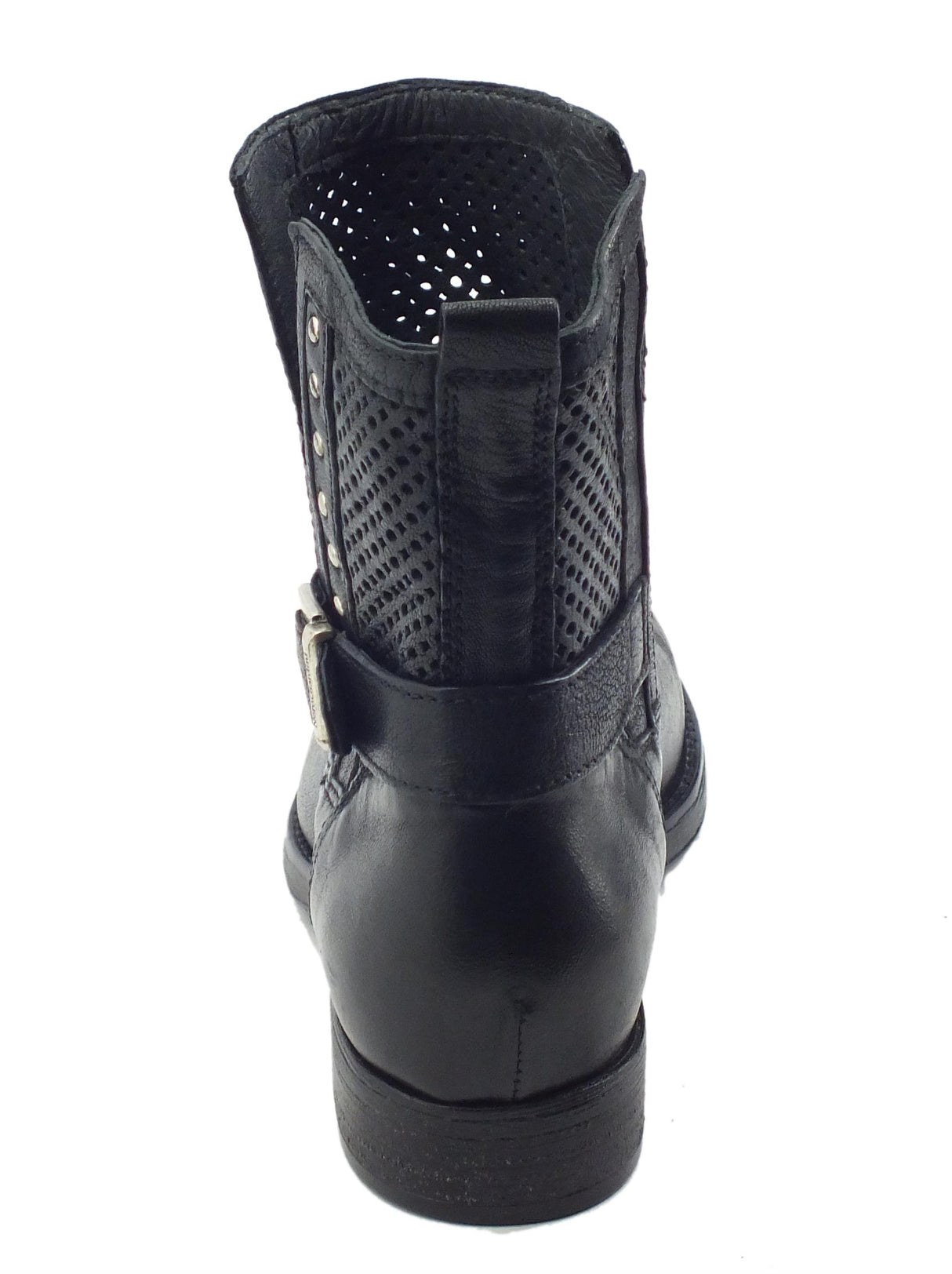 Nero Giardini NeroGiardini E306330D Osaka Nero Tronchetti traforati per Donna in pelle con tacco basso Osaka Nero