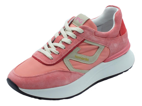 Nero Giardini NeroGiardini E306442D Velour Papavero Sneakers sportive Donna in nabuk tessuto con zeppa bassa Velour Papavero