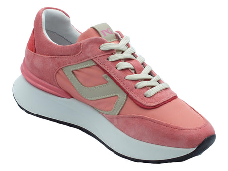 Nero Giardini NeroGiardini E306442D Velour Papavero Sneakers sportive Donna in nabuk tessuto con zeppa bassa Velour Papavero