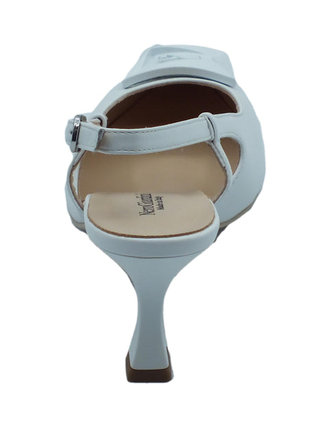 Nero Giardini NeroGiardini E307080DE Nappa Bianco Decoltè aperto da Sposa per Donna in pelle tacco medio Nappa Pandora Bianco