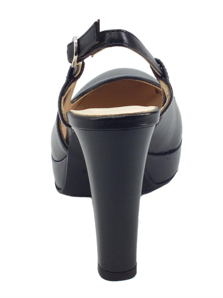 Nero Giardini NeroGiardini E307110DE Nappa Pandora Nero Sandalo per Donna in pelle tacco alto e plateau Pandora Nero