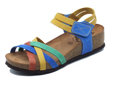 Sabatini Sabatini 4008 Crazy Multi B Emanuela Sandali per Donna in pelle con chiusura a strappo multicolore