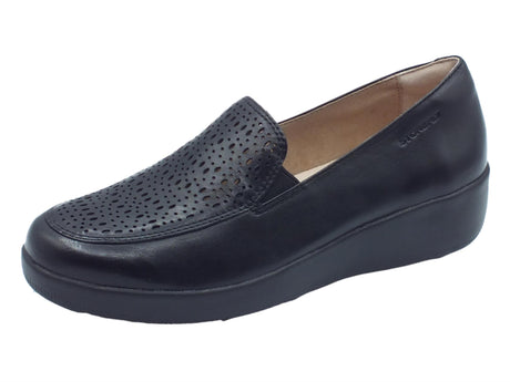 Stonefly Stonefly 218962 Paseo Nappa Black Mocassini confort per Donna in pelle con elastici Black