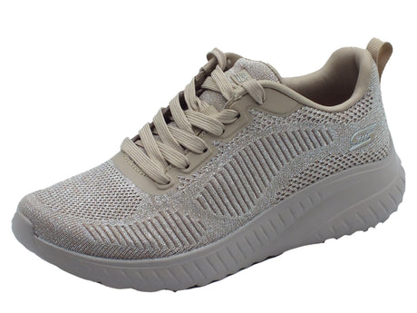 Skechers Skechers 117219 Bobs Squad Chaos Sparkle Divine Taupe Scarpe Sportive per Donna in tessuto Taupe