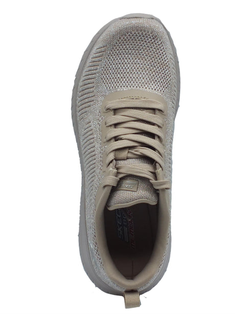 Skechers Skechers 117219 Bobs Squad Chaos Sparkle Divine Taupe Scarpe Sportive per Donna in tessuto Taupe