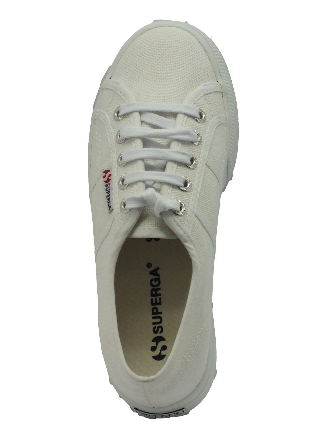 Superga Scarpe Superga per donna in tessuto bianco con zeppa alta White