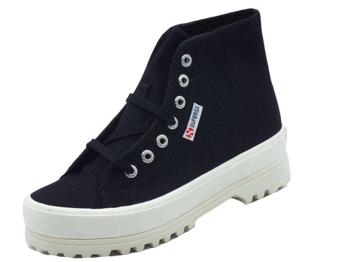 Superga Superga 2341 Alpina Black Scarponcini sportivi per Donna in tessuto nero Black