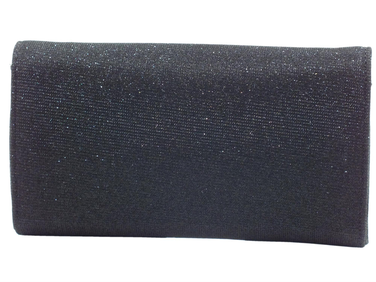 Valleverde Valleverde 97100 Nero Pochette elegante da cerimonia con tracollina per Donna brillantinata Nero