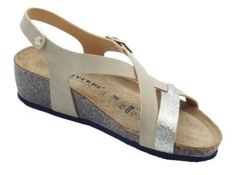 Valleverde Valleverde VG324AT Sabbia Sandali con zeppa per Donna econabuk e glitter Sabbia