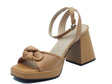 Wonders Wonders M-5301 Sauvag Sand Sandali per Donna in pelle nappata sabbia con tacco alto e plateau Sauvag Sand