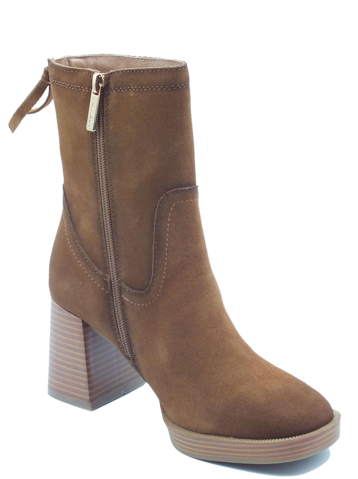 Carmela Carmela 161216 Camel Tronchetti per Donna in nabuk con tacco alto e lampo Camel