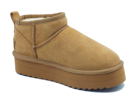 Colors of California Colors of California HC.YWPLA01 Tanganica mammuttini per Donna in nabuk con pile zeppa alta Tanganica