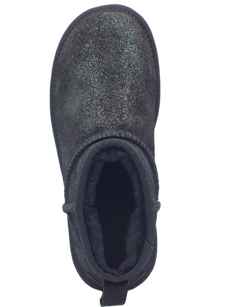 Colors of California Colors of California HC.YWPLA01GLI Nero mammuttini Donna in nabuk glitterato pile zeppa alta Nero