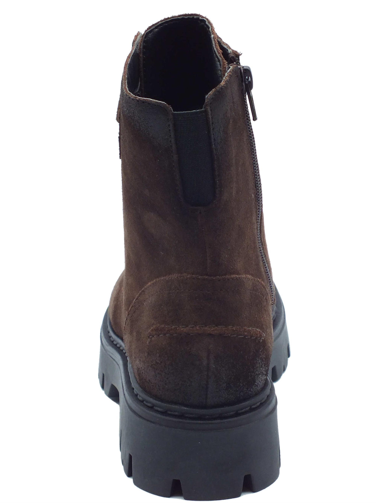 CafèNoir CAFèNOIR FM6013 Caffè Scarponcini per Donna modello anfibio in nabuk con lampo e lacci Caffè