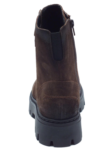 CafèNoir CAFèNOIR FM6013 Caffè Scarponcini per Donna modello anfibio in nabuk con lampo e lacci Caffè