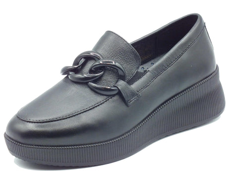 Cinzia Soft Cinzia Soft IV319860M Black Mocassini per Donna in pelle nero con zeppa alta Black