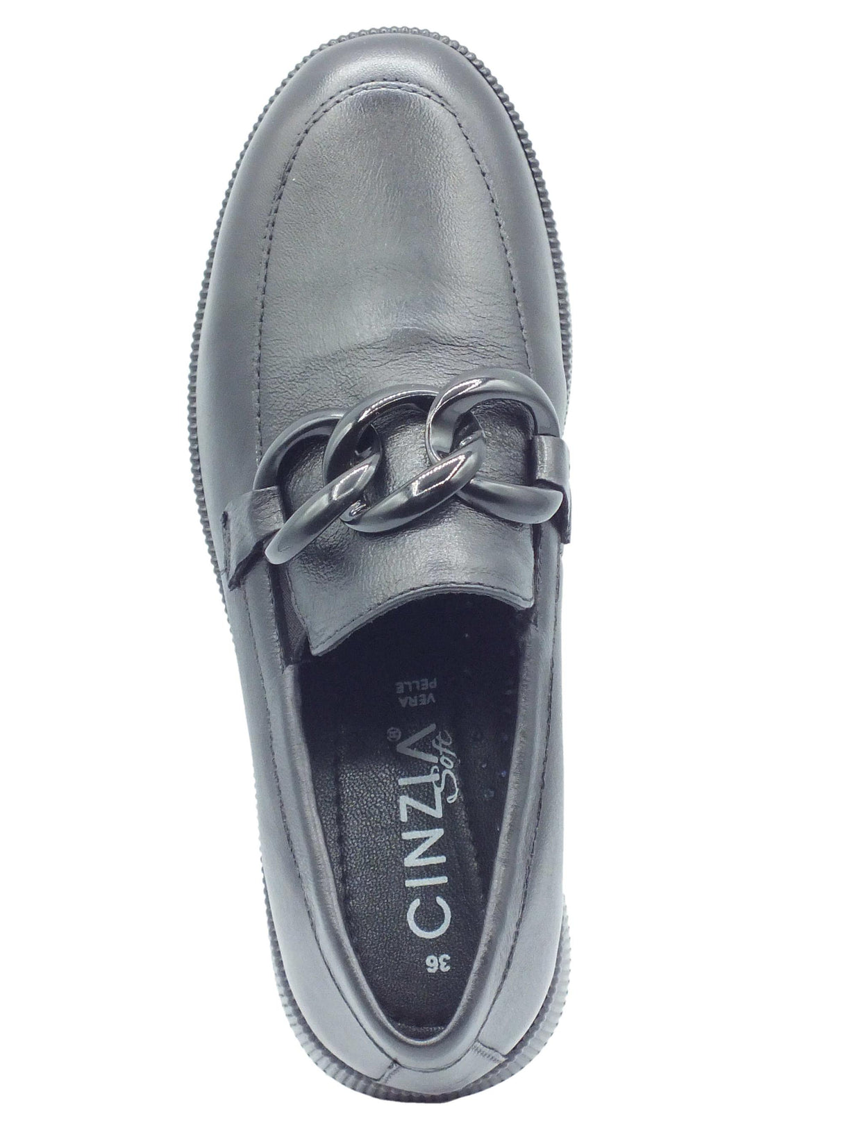 Cinzia Soft Cinzia Soft IV319860M Black Mocassini per Donna in pelle nero con zeppa alta Black