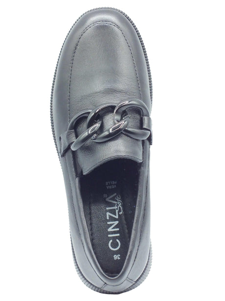 Cinzia Soft Cinzia Soft IV319860M Black Mocassini per Donna in pelle nero con zeppa alta Black