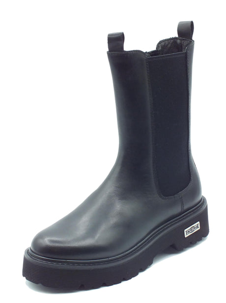 CULT CULT CLW326700 Slash Black Scarponcini per Donna in pelle abrasivata con elastico e lampo Black