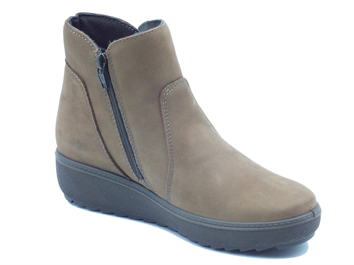 ENVAL Soft ENVAL Soft 4777922 Nabuk Canyon Fango Tronchetti per Donna in nabuk con lampo zeppa media Fango