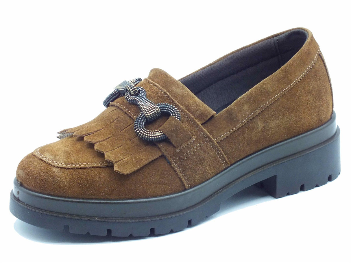 ENVAL Soft ENVAL Soft 4754233 Scam Super Cognac Mocassini per Donna in nabuk con tacco medio Cognac
