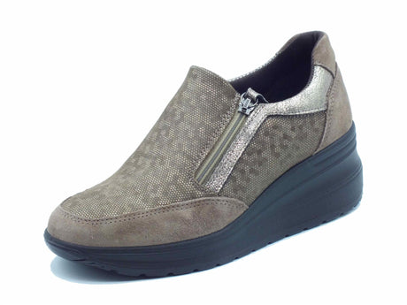 ENVAL Soft ENVAL Soft 4760222 Scam Afrodite Fango Slip-on con lampo per Donna in nabuk satinato con zeppa alta Fango