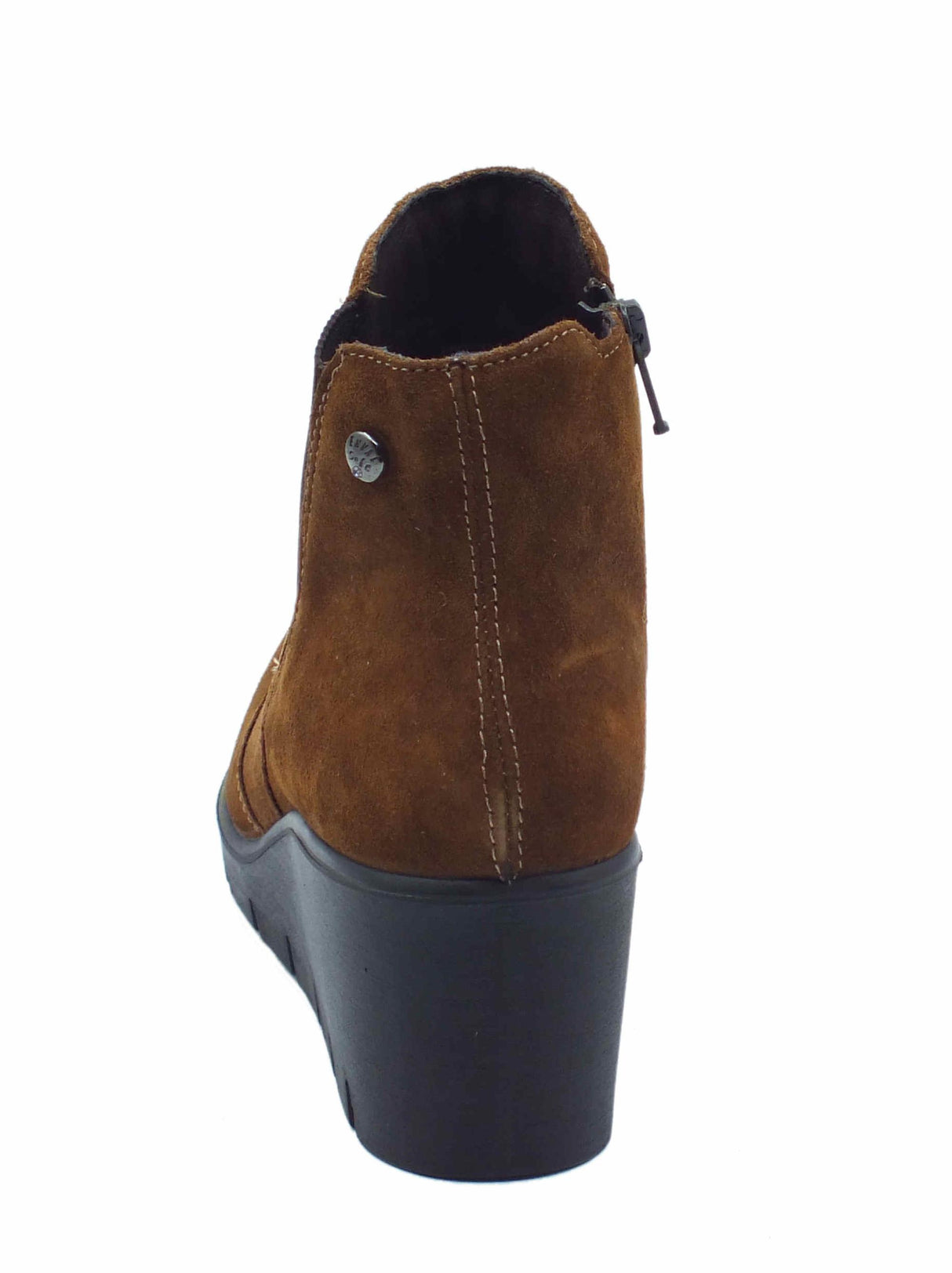 ENVAL Soft ENVAL Soft 4763044 Scam Super Cognac Tronchetti per Donna in nabuk con lampo zeppa alta Cognac